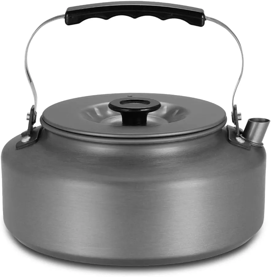Lixada 1.6L Portable Water Kettle Water Pot Teapot Coffee Pot Indoor Aluminum Alloy Tea Kettle Outdoor Camping Hiking Picnic Pot