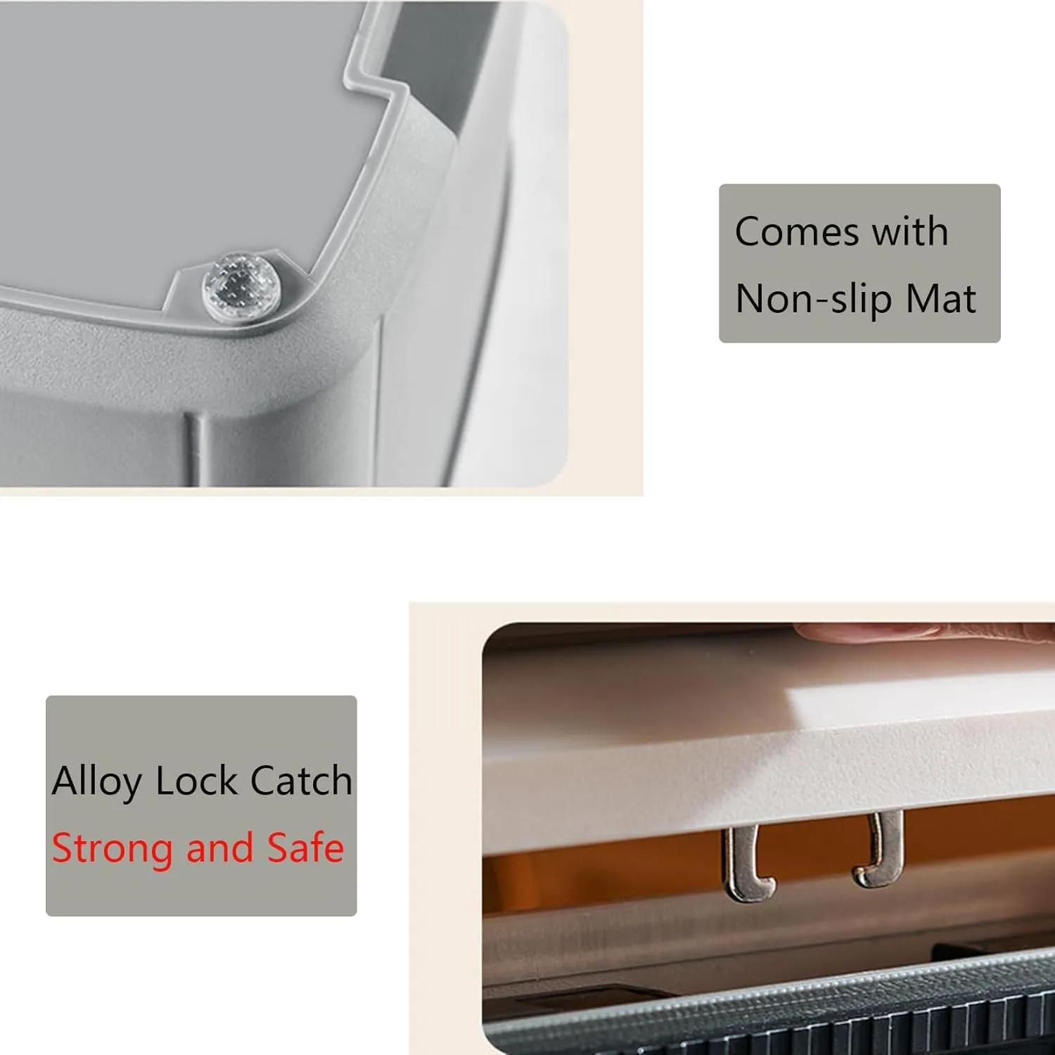 Lockable Storage Bin Outdoor Lock Box Plastic Storage Container Versatile Organizer with Changeable Lock for Home Office School Travel Business (White&Blue, 9 Liters)