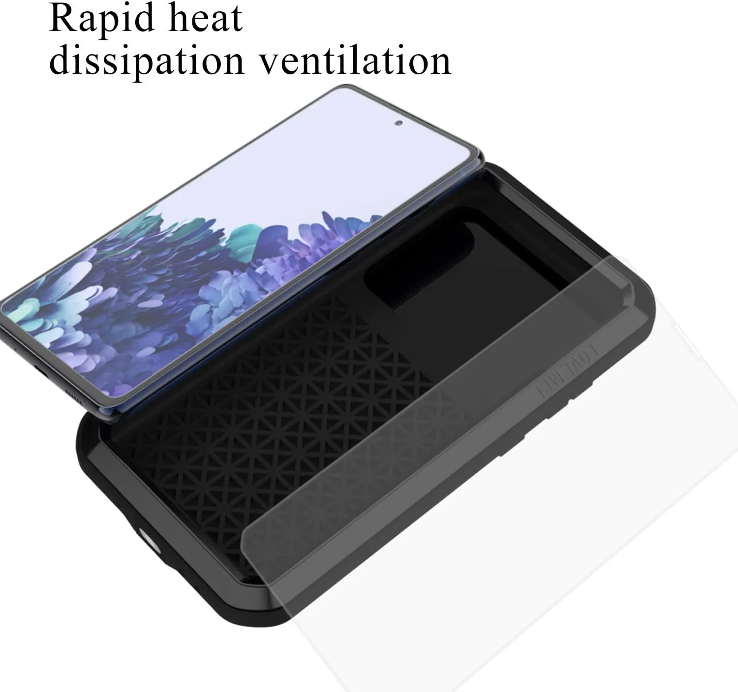 LOVE MEI Military Rugged Case For Samsung Galaxy S20 FE 5G, with Tempered Glass Screen Protector, Shockproof Dustproof Scratch Proof Hybrid Metal and Silicone Gel Heavy Duty Full Body Cover for S20 FE