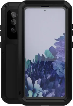 LOVE MEI Military Rugged Case For Samsung Galaxy S20 FE 5G, with Tempered Glass Screen Protector, Shockproof Dustproof Scratch Proof Hybrid Metal and Silicone Gel Heavy Duty Full Body Cover for S20 FE