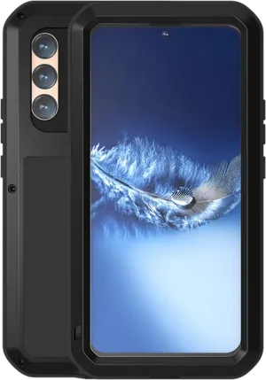 LOVE MEI Military Rugged Case for Samsung Galaxy S22 Plus, with Tempered Glass Screen Protector, Shockproof Dustproof Scratch Proof Hybrid Metal and Silicone Gel Heavy Duty Full Body Cover Black