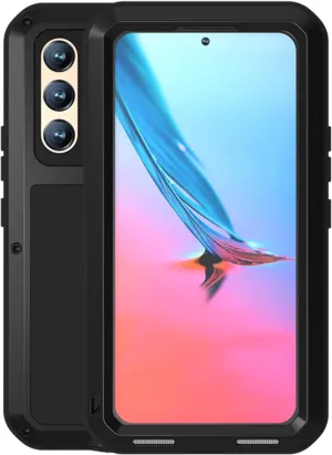LOVE MEI Military Rugged Case for Samsung Galaxy S22, with Tempered Glass Screen Protector, Shockproof Dustproof Scratch Proof Hybrid Metal and Silicone Gel Heavy Duty Full Body Cover Black