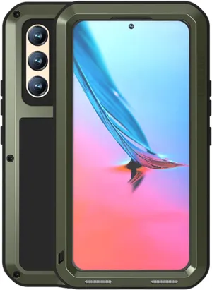 LOVE MEI Military Rugged Case for Samsung Galaxy S22, with Tempered Glass Screen Protector, Shockproof Dustproof Scratch Proof Hybrid Metal and Silicone Gel Heavy Duty Full Body Cover Green