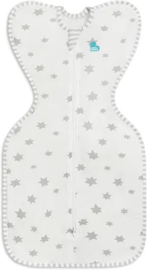 Love to Dream Swaddle Up 0.2T, NB (2.2-3.8kg) Stage 1, Lightweight & Breathable, Soft Bamboo Fabric, Ideal for Newborns, Reduces Startle Reflex, Safe & Comfortable Sleep, Bamboo Superstar, White