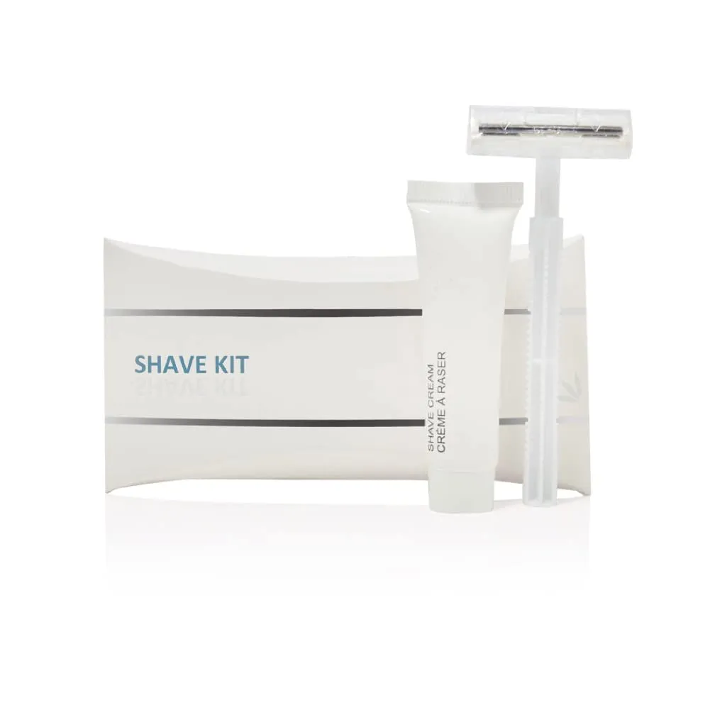 LUXURY NECESSITIES - Bulk Shave Kit Shave Kit | 200 Count| Includes Twin Blade Razor and Moisturizing Shave Cream | Individually Boxed Hotel Amenities| Mini Travel Size Toiletries