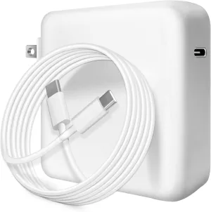 MacBook Pro Charger 96W USB C Power Adapter for Mac Pro/Air 13 14 15 16 Inch, M3 M2 M1 2024 2023 2022 2021 2020 2019 2018 2017 All USB C Device, Included 6.6ft USB-C to C Cable