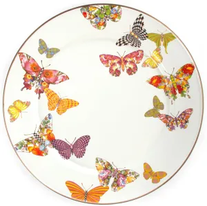 MACKENZIE-CHILDS Enamel Charger Plate, Decorative Plate for Home Decor, 12 Inches, Butterfly Garden