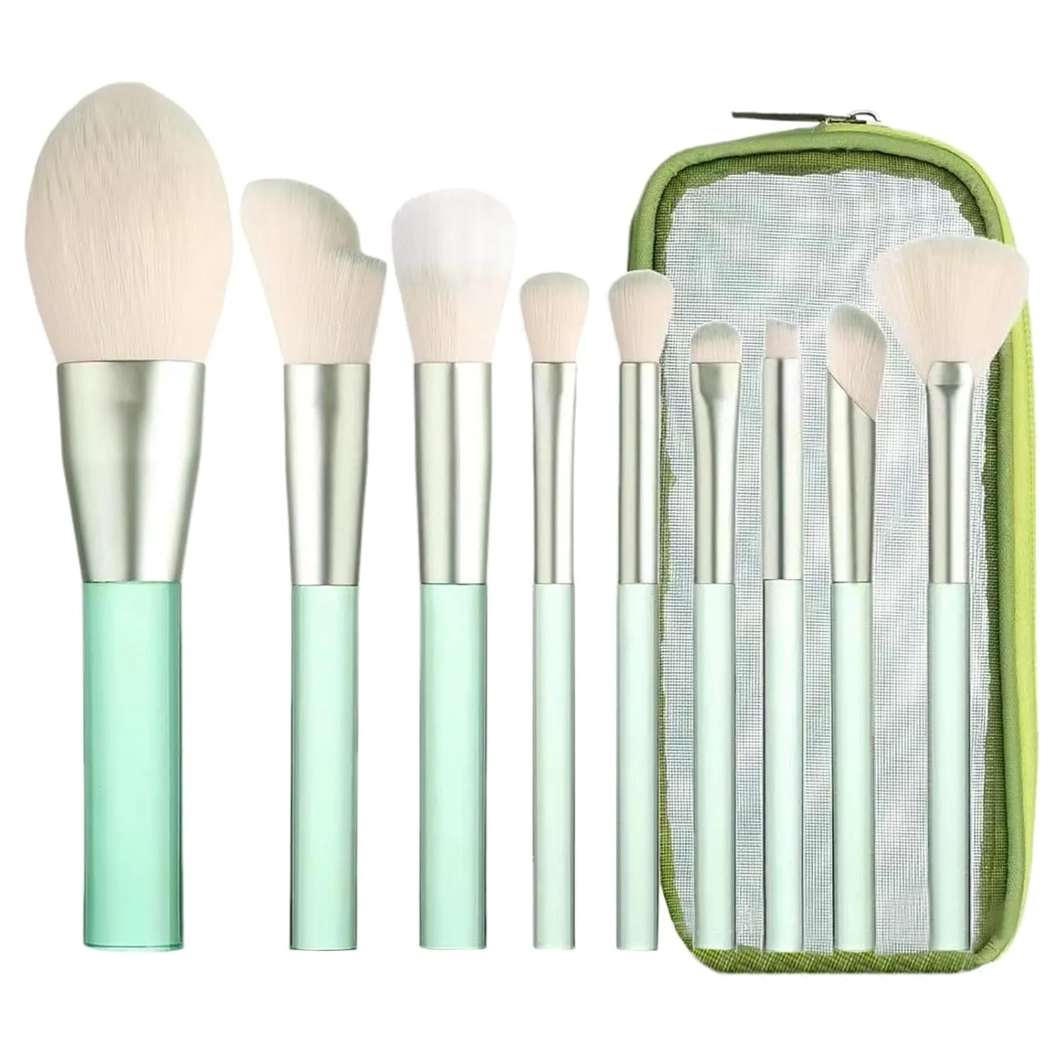 Makeup Brush Set with Organizer Bag, 9 Pcs Premium Synthetic Powder Foundation Brush,Eyeliner Blending Contour Concealer Eyeshadow Brush,Birthday Gifts for Women