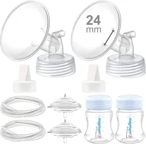 Maymom Pump Parts Compatible with Spectra S2 S1 Replacement Kit for Spectra Pump Parts 24 mm Flange Duckbill Valve Tube Bottle Backflow Protector, Not Original S2 S1 Accessories