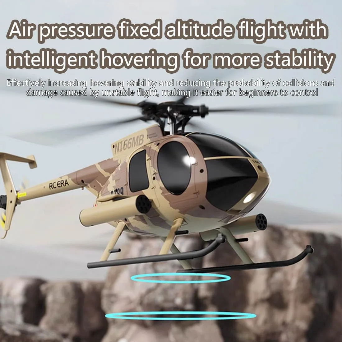 MD500 C189 RC Helicopter, Aircraft Model 1/28 2.4G 4CH Single-Rotor Helicopter Model with 6-axis Gyroscope & Dual Brushless Motors for Beginners Adults Boys(RTF Version/Army Green)