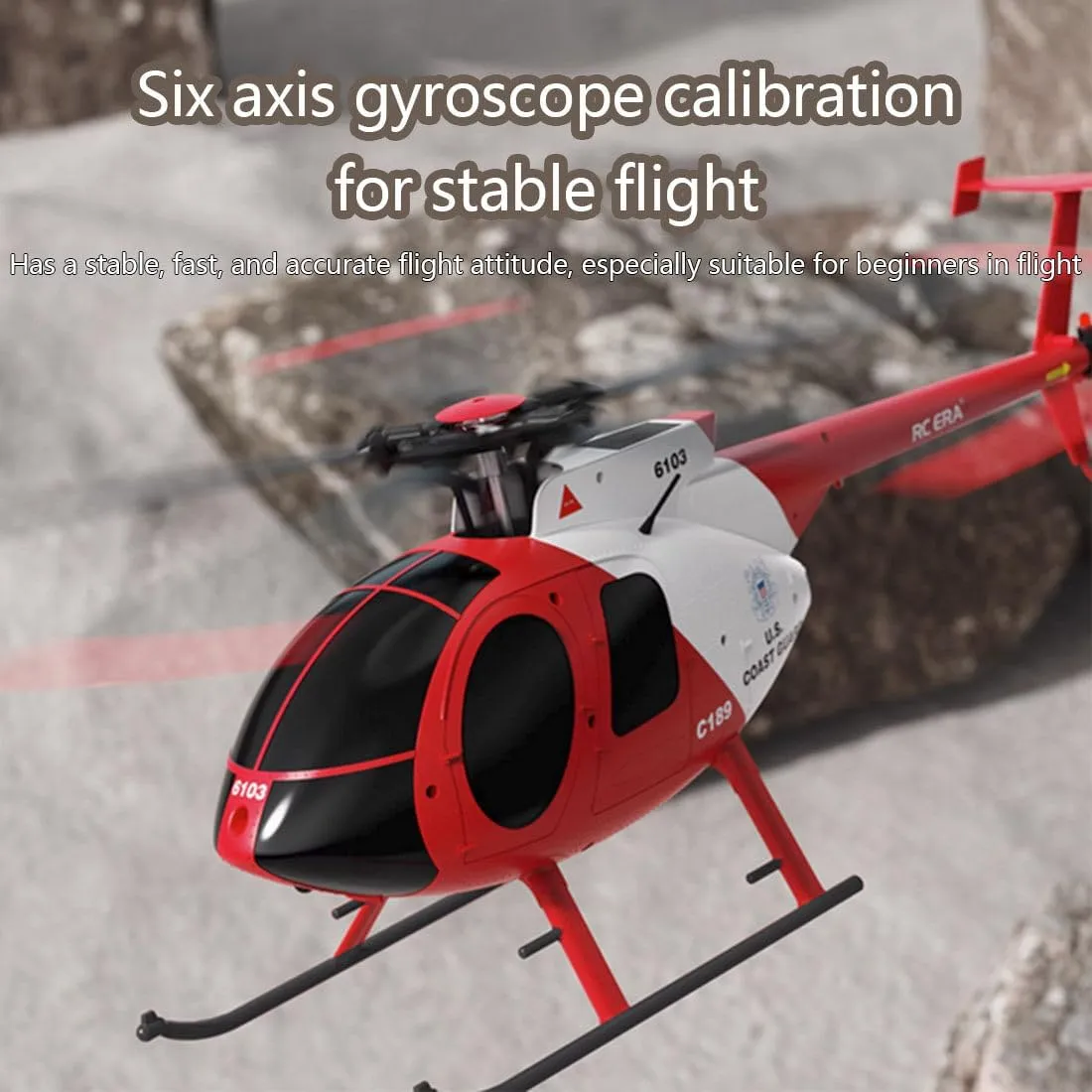 MD500 C189 Remote Control Helicopter for Adults, 1/28 Scale 2.4G 4CH Little Bird Single-Rotor with 6-Axis Gyro and Brushless Motor, RC RTF Altitude Hover Aircraft, 2 Batteries