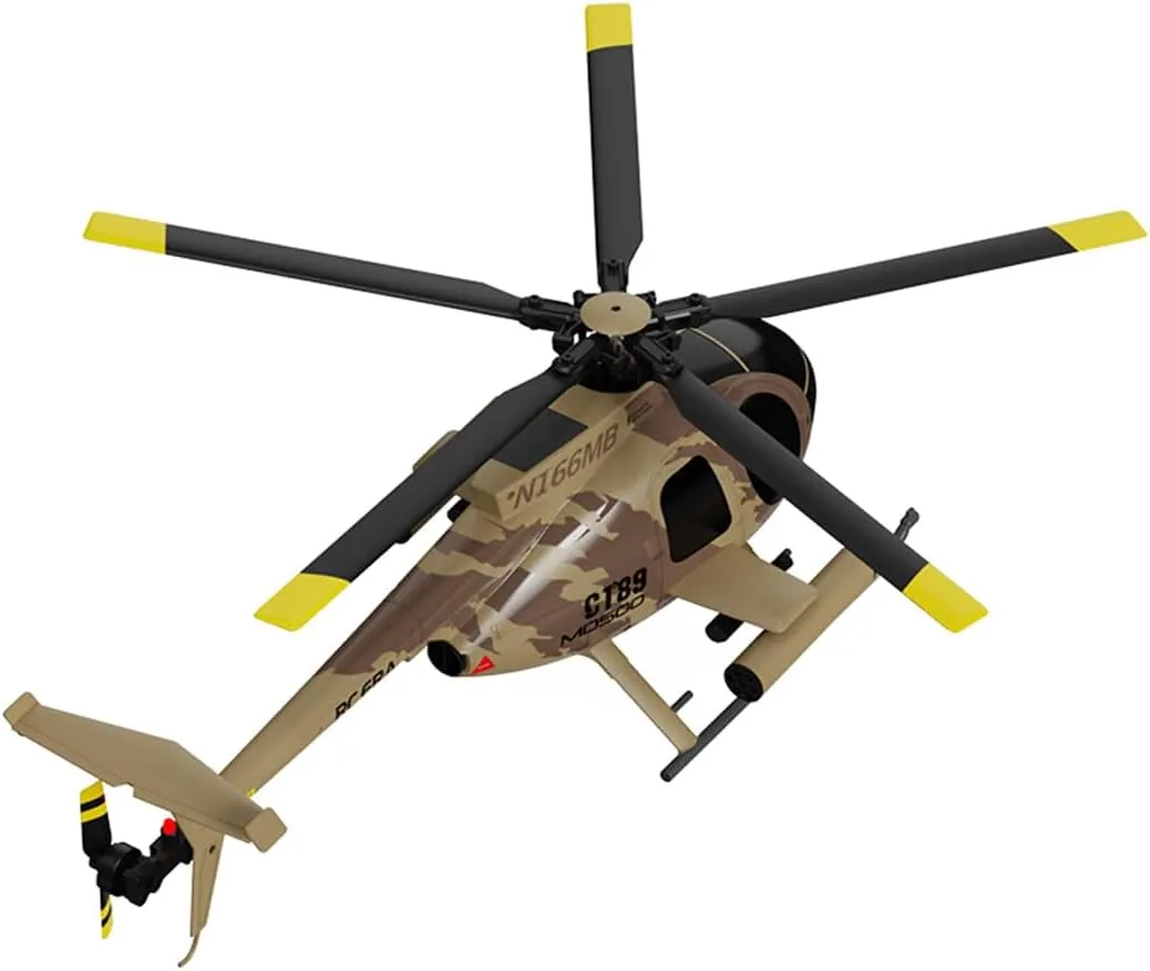 MD500 C189 Remote Control Helicopter for Adults, 1/28 Scale 2.4G 4CH Little Bird Single-Rotor with 6-Axis Gyro and Brushless Motor, RC RTF Altitude Hover Aircraft, 2 Batteries
