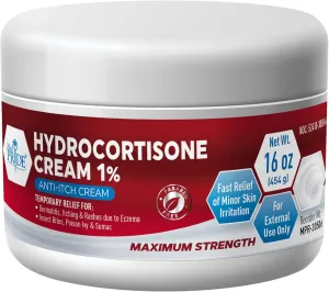 MED PRIDE Hydrocortisone Cream 1% Maximum Strength Itch Relief, Bulk 16 Oz Hydro Cortisone Cream for Eczema, Dermatitis, Mosquito Bites