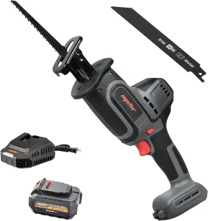 Mellif Brushless Reciprocating Saw Compatible with Dewalt 20v Max Battery, with 20V 4.0Ah Battery & Charger, 1" Stroke Length, 3000 SPM, Variable Speed, Quick Blade Change, LED Light
