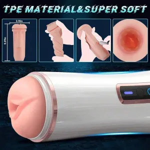 Men Masturebster Realistic Male Masterburbatar Electric Adult Toy Pocket Puzzy Butt Mastuberater Mans Masterburtors Hand Free Life Size Mastusbafor Male Viboators for Men Silent Underwear (White)