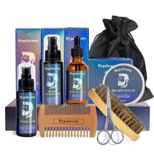 Mens Gift Beard Care Kit for Men w/Beard Conditioner Beard Oil Beard Balm Beard Brush Beard Wash Shampoo Beard Comb Beard Scissor Bag, Beard Kit for Men Grooming and Care for Him Dad Husband Boyfriend