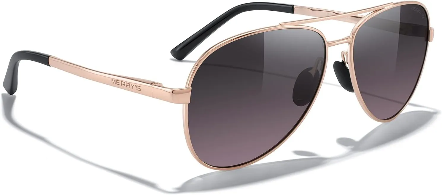 MERRY'S Aviator Sunglasses for Men Women - Polarized Driving Sun glasses Mirrored Lens UV 400 Protection 58 MM