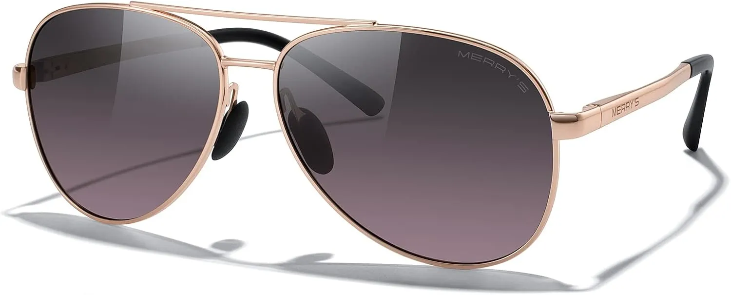 MERRY'S Aviator Sunglasses for Men Women - Polarized Driving Sun glasses Mirrored Lens UV 400 Protection 58 MM