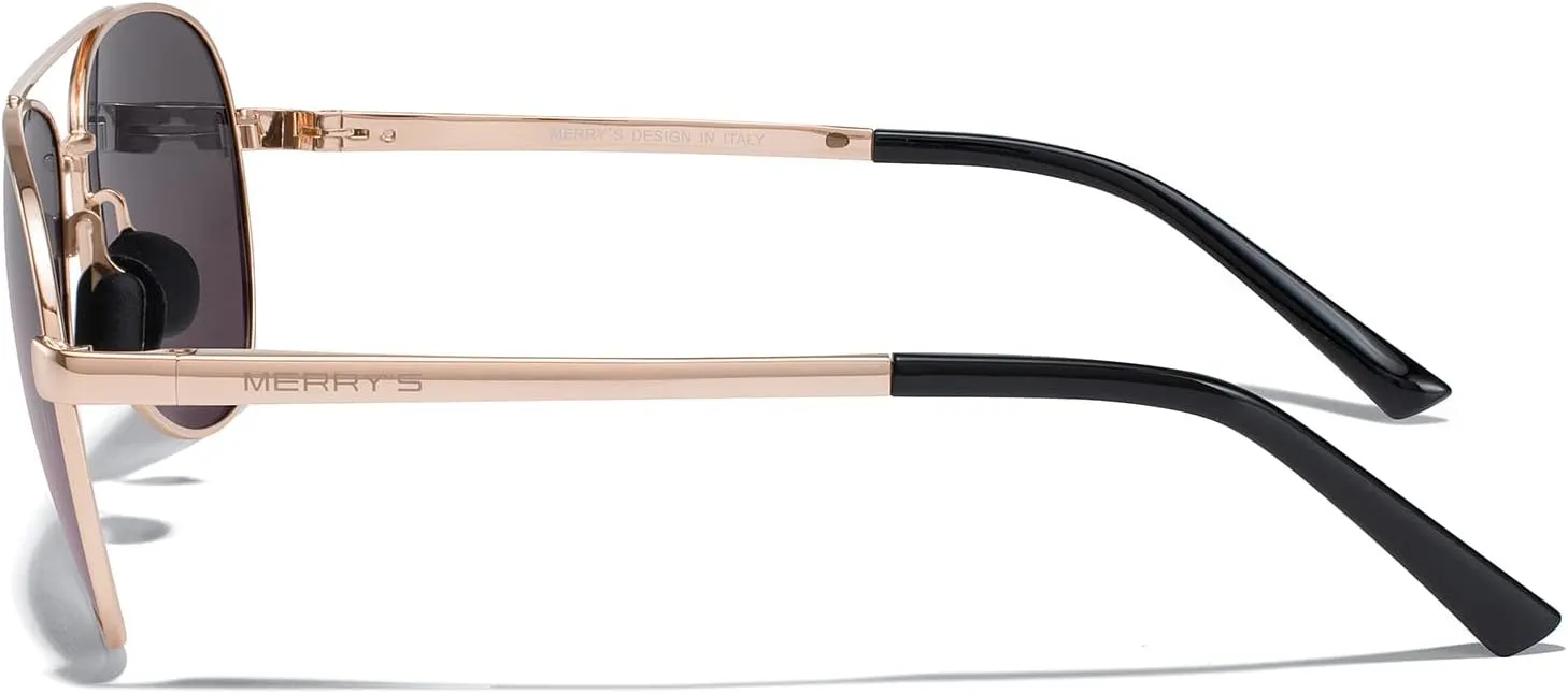 MERRY'S Aviator Sunglasses for Men Women - Polarized Driving Sun glasses Mirrored Lens UV 400 Protection 58 MM
