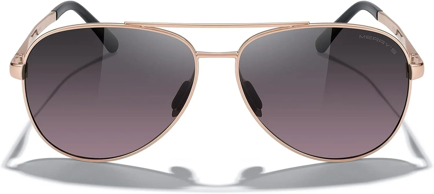 MERRY'S Aviator Sunglasses for Men Women - Polarized Driving Sun glasses Mirrored Lens UV 400 Protection 58 MM