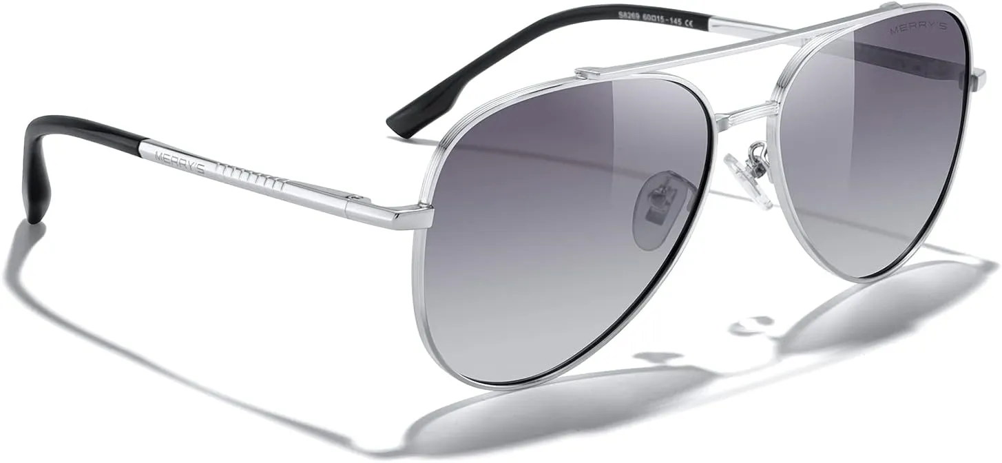 MERRY'S Classic Mirrored Aviator Sunglasses for Men Women Polarized Driving Fishing Mens Sunglasses