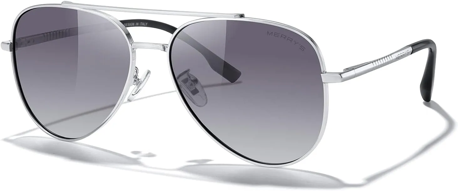 MERRY'S Classic Mirrored Aviator Sunglasses for Men Women Polarized Driving Fishing Mens Sunglasses