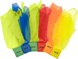METIS Weighted Scarves [6 Pack] - Juggling Scarves with Weights | Suitable as Sensory Toys, Juggling Kit & Dance Scarves | Multicolored Chiffon Scarf Set