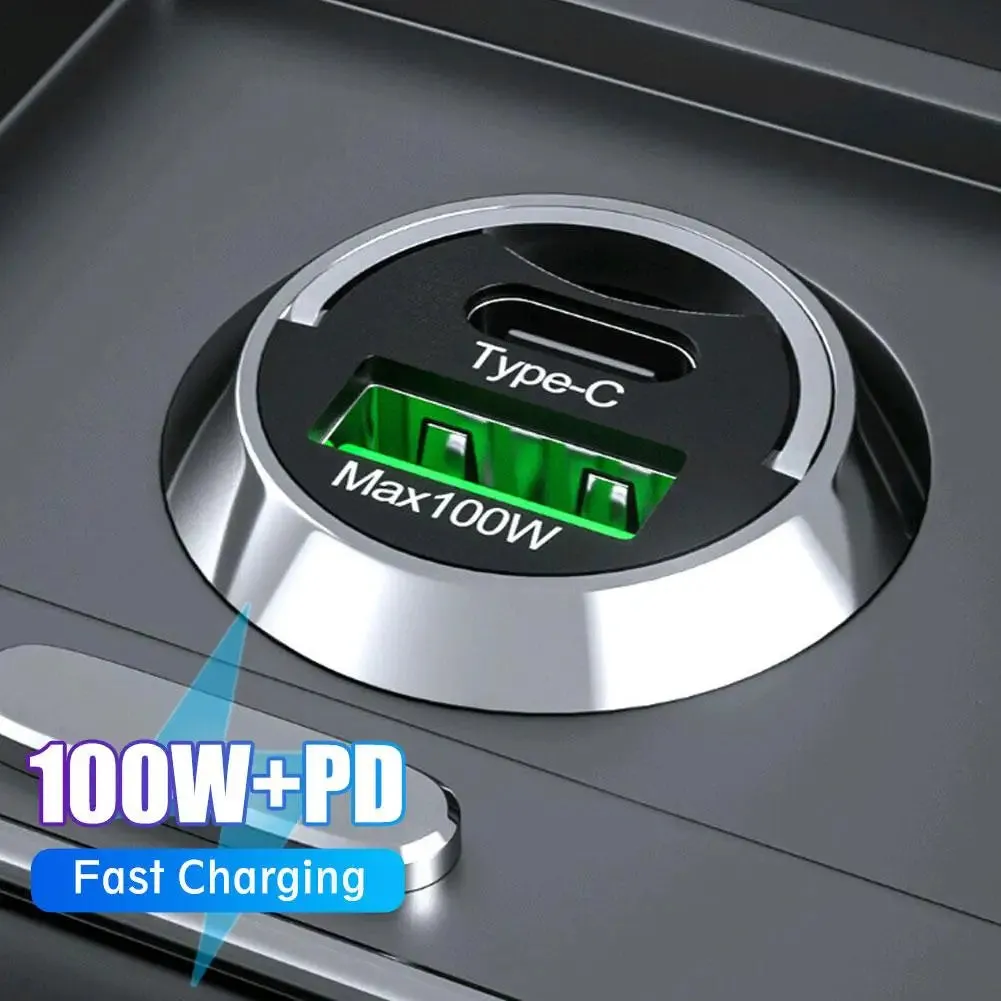 Mini 200W Car Charger - Dual USB-C Ports, Fast Charging