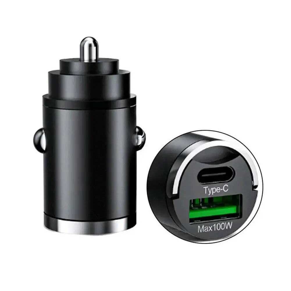 Mini 200W Car Charger - Dual USB-C Ports, Fast Charging