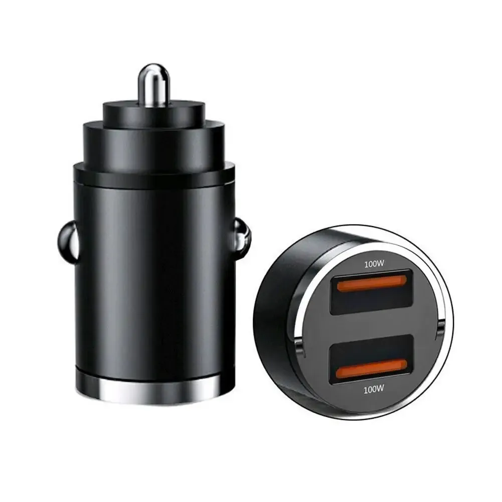 Mini 200W Car Charger - Dual USB-C Ports, Fast Charging