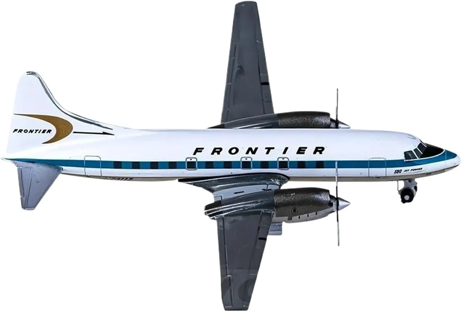Mini Aircraft Model 1:400 for Frontier CV-580 N73117 DieCast Alloy Aircraft Model Souvenir Decorations Airplane Kit