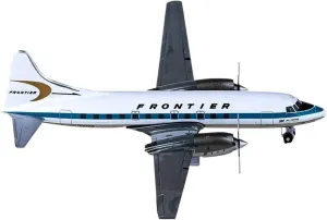 Mini Aircraft Model 1:400 for Frontier CV-580 N73117 DieCast Alloy Aircraft Model Souvenir Decorations Airplane Kit