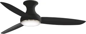 MINKA-AIRE Concept III 54" Hugger Ceiling Fan with LED Light Kit in Coal Black, F467L-CL