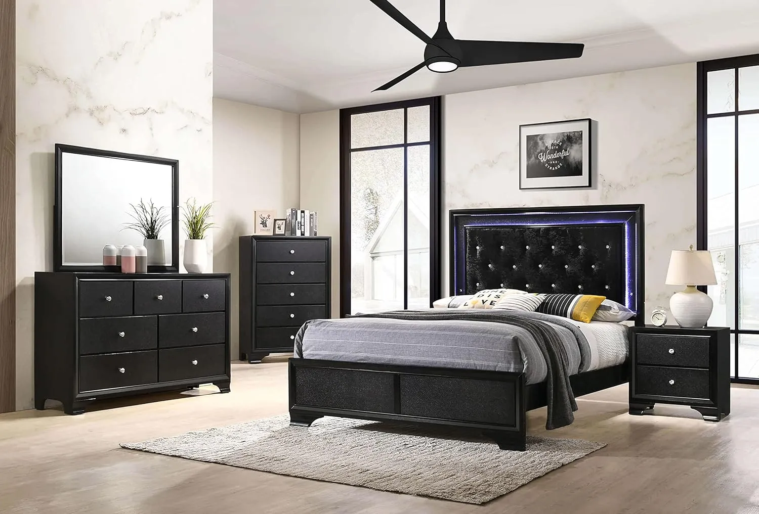 Minka Aire F678L-CL Twist 52" Ceiling Fan with LED Lights and Remote Control, Coal