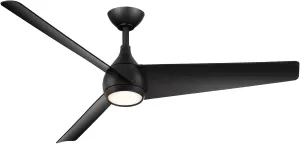 Minka Aire F678L-CL Twist 52" Ceiling Fan with LED Lights and Remote Control, Coal