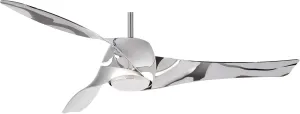 MINKA-AIRE F803DL-LN Artemis LED 58" Ceiling Fan with Lights & Remote Control, Liquid Nickel