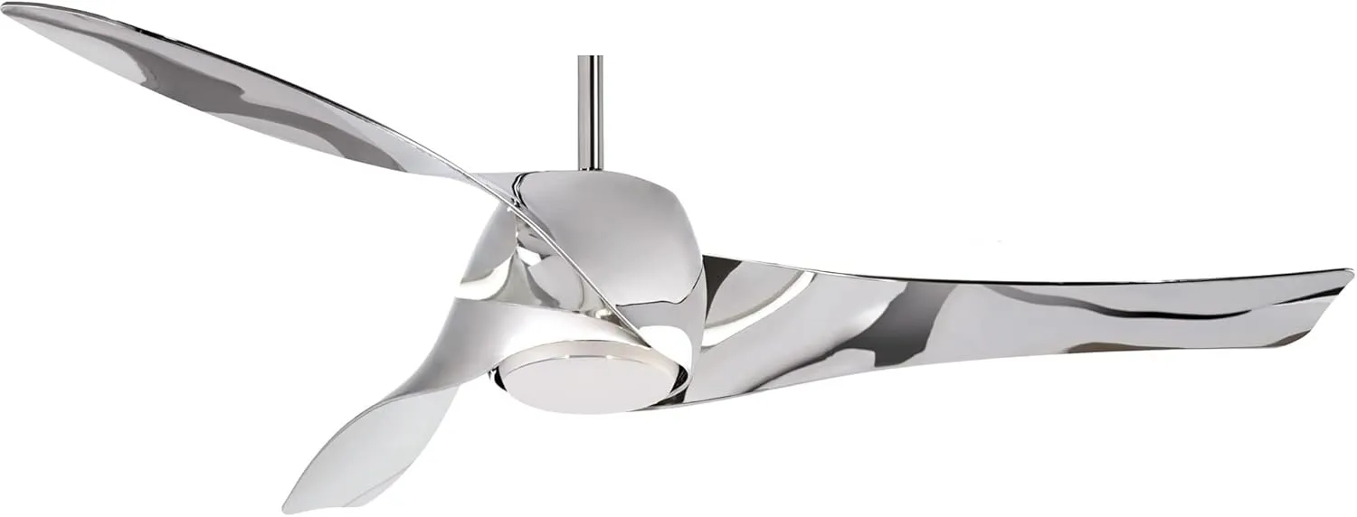 MINKA-AIRE F803DL-LN Artemis LED 58" Ceiling Fan with Lights & Remote Control, Liquid Nickel