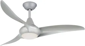 MINKA-AIRE F845-SL Light Wave 44" Ceiling Fan with LED Light and Remote Control in Silver Finish