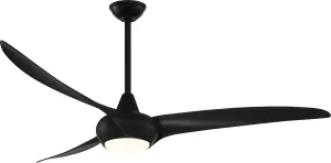 MINKA-AIRE F848-CL Light Wave 65" Ceiling Fan with LED Light and Remote Control in Coal Finish