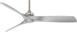 MINKA-AIRE F853-BN/SL Aviation 60 Inch Ceiling Fan with DC Motor in Brushed Nickel Finish and Silver Blades