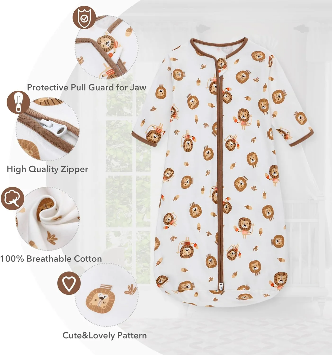 Miracle Baby Long Sleeve Sleep Sack 2 Pack Wearable Blanket Baby 100% Cotton Sleeping Bag for Newborn Infant Toddler