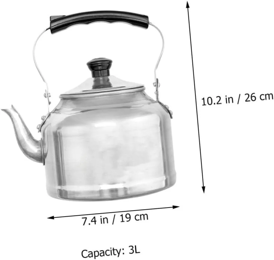 Mobestech Aluminum Stovetop Tea Pot Whistling Kettle for Loose Tea Hot Water for Home Camping Compatible with Gas Induction Cookers Saving Design