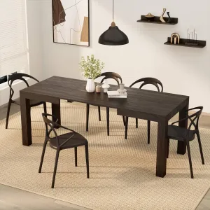 Mobili Fiver, First Extendable Table, 47,2(77,6) x31,5 in, Dark Walnut, for 6-8 People, Expandable Dining Table for Kitchen, Living Room, Italian Furniture