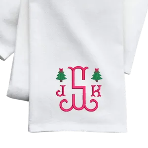 Monogrammed Holiday Flour Sack Dish Towels