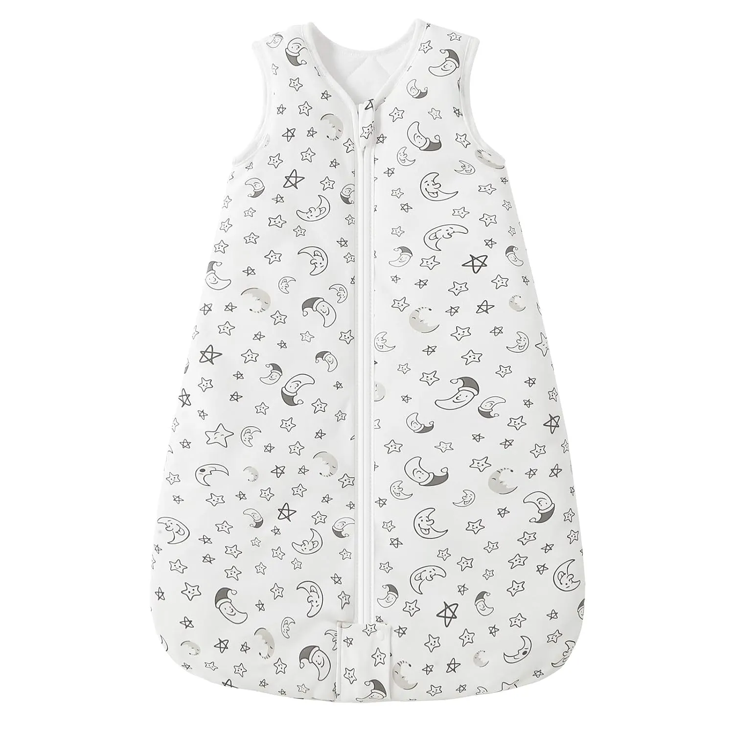 Mosebears Sleep Sack Baby Winter Wearable Blanket with 2-Way Zipper,2.5 TOG Cotton Sleep Sack Unisex (White Star, 18-24 Months)