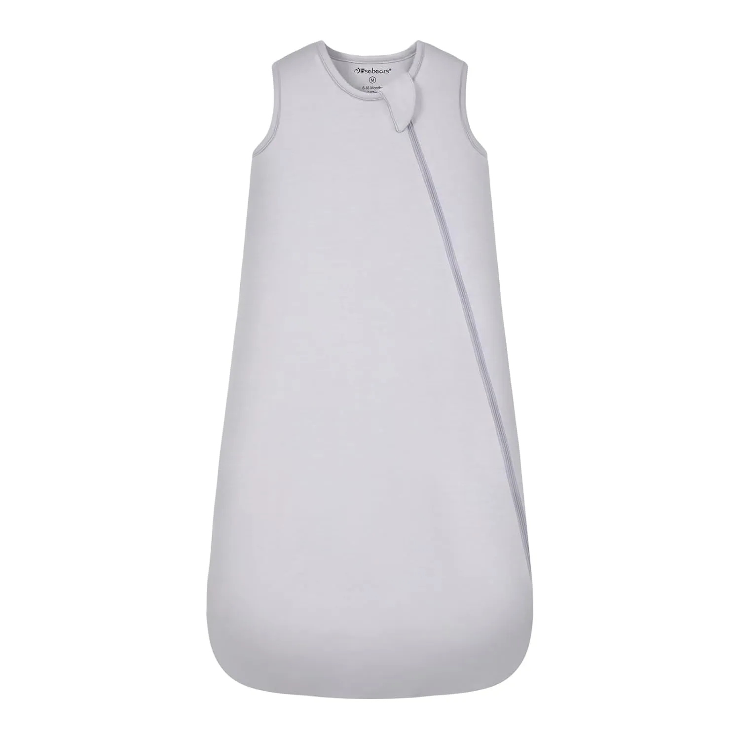 Mosebears Unisex Rayon Made from Bamboo Sleep Sack with 2-Way Zipper,2.5 Tog Baby Winter Sleep Sack (Light Grey,18-36 Months)