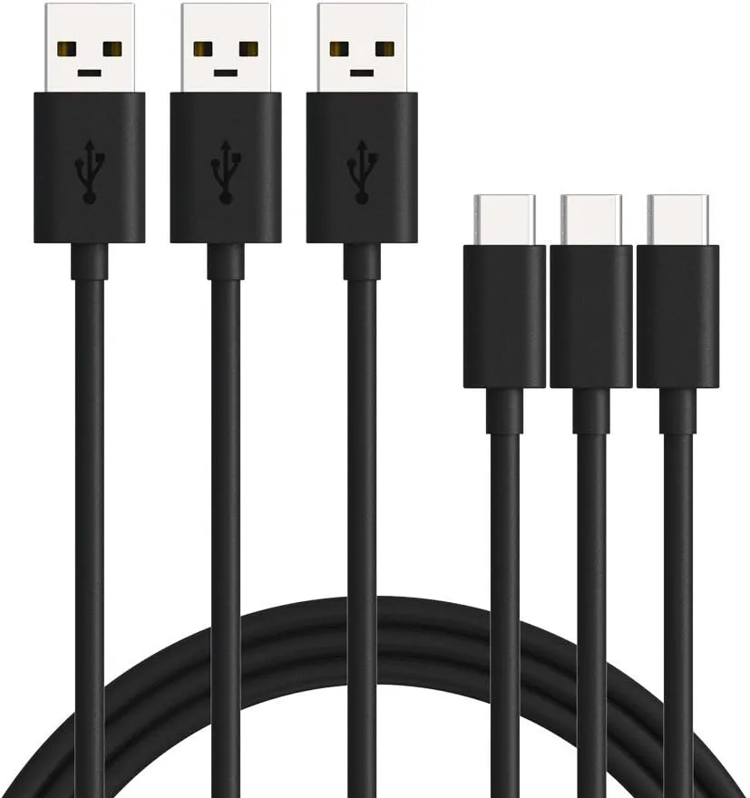 Motorola Essentials [3 Pack] SKN6473A USB-A to USB-C Data/Charging Cable (3.3 feet) for Moto G Play (2023/2024), G Power (2022/2023 5G), G Stylus (2022/2022 5G/2023/2023 5G), G 5G 2023/2024