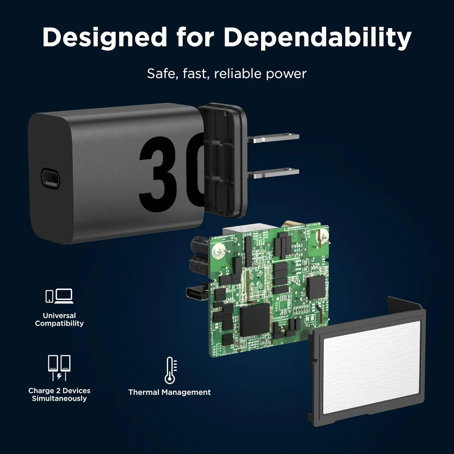 Motorola TurboPower 30 USB-C Charger with 1m USB-C to USB-C Cable for Moto G 2025, Moto G Power 2025, Moto G Power 5G 2024, G Stylus 5G 2024, Motorola Razr  2023/2024, Razr 2023/2024