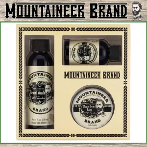 Mountaineer Brand Beard Grooming Kit | 2oz Beard Oil, 2oz Conditioning Balm, 4oz Beard Wash - Mustache Growth, Men's WV Timber Bonus