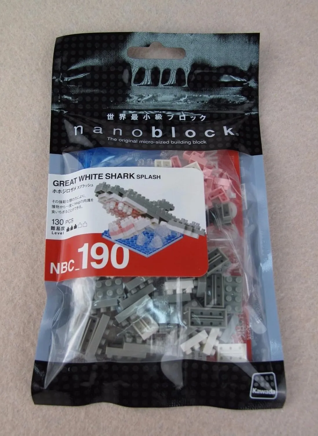 Nanoblock Great White Shark Splash Building Kit (120 Piece)